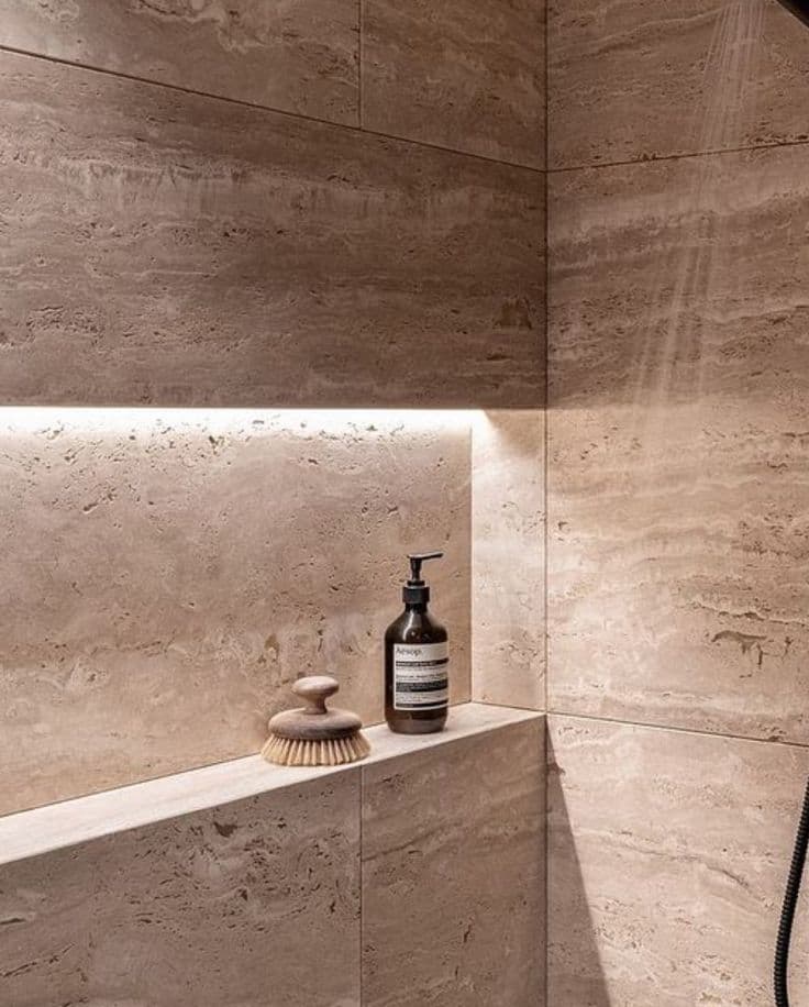 Niche Intégrée Lumineuse - Travertin Classique